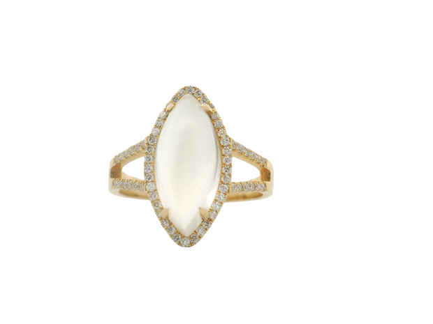 Moonstone & Diamond Ring