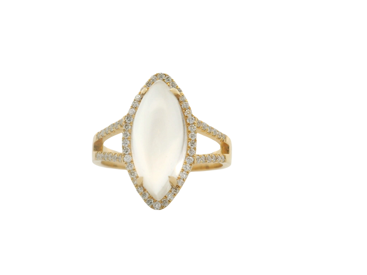 Moonstone & Diamond Ring