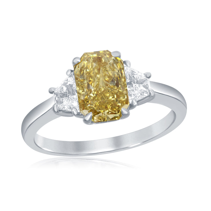 YELLOW DIAMOND 3 STONE RING