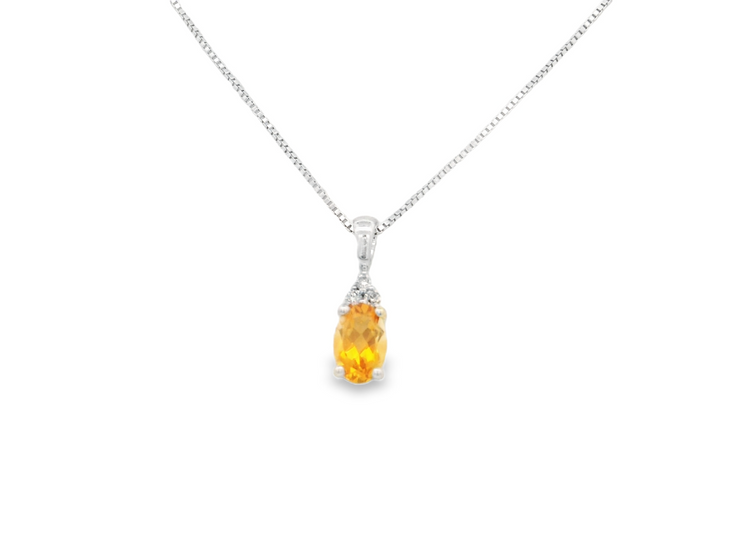Citrine & Diamond Pendant