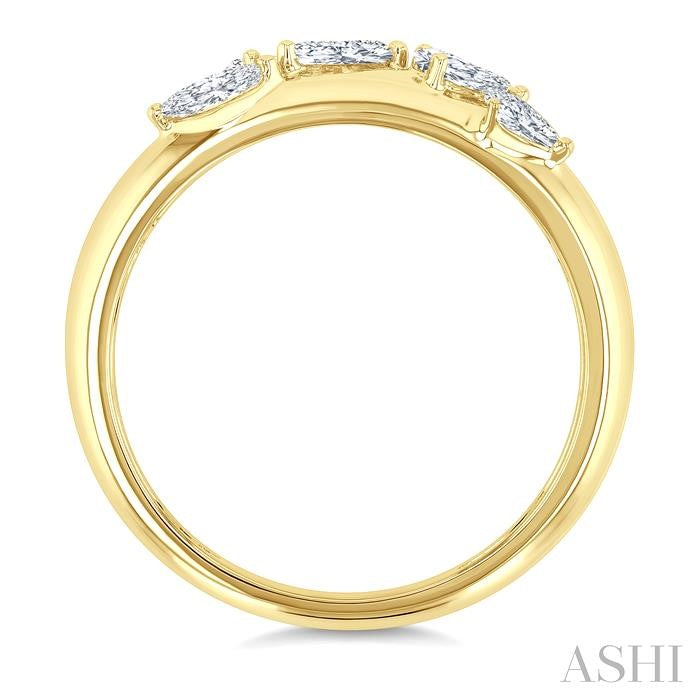 5-Stone Pear and Marquise Diamond Fashion Band