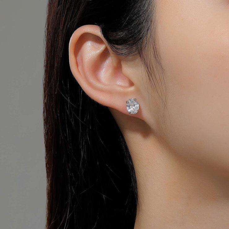 LAFONN - OVAL SIMULATED DIAMOND STUD EARRINGS