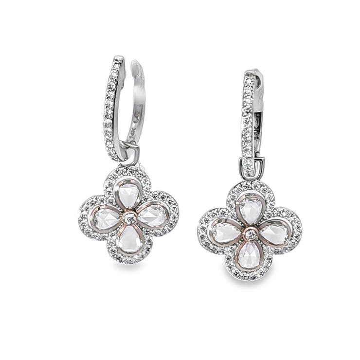 DIAMOND FLOWER DANGLE EARRINGS