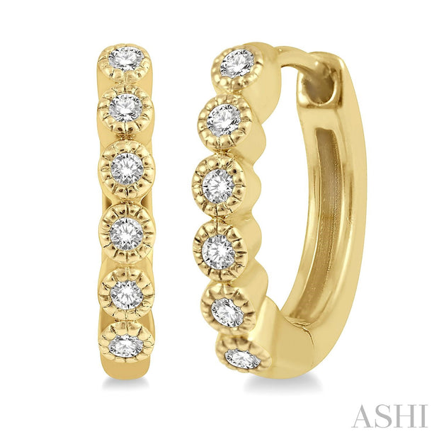 ASHI - BEZEL SET DIAMOND HOOP EARRINGS