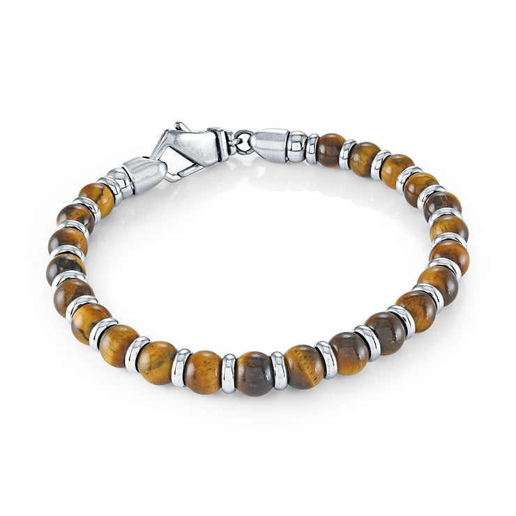 Tiger's Eye Stainless Steel Bracelet
