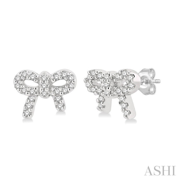 Ashi - Diamond Bow Stud Earrings