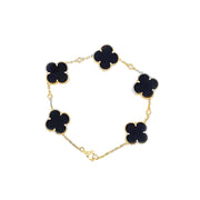 CLOVER ONYX AND DIAMOND BRACELET