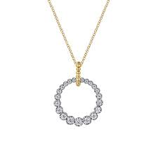 GABRIEL & CO - OPEN CIRCLE DIAMOND PENDANT