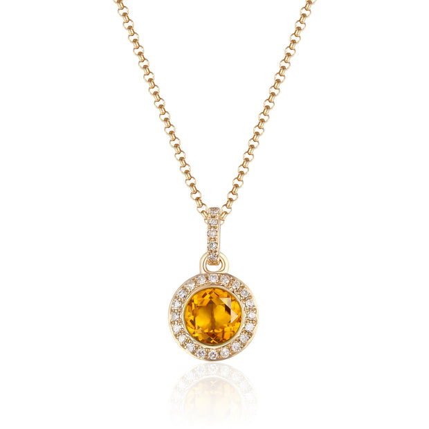 LUVENTE – CITRINE & DIAMOND PENDANT