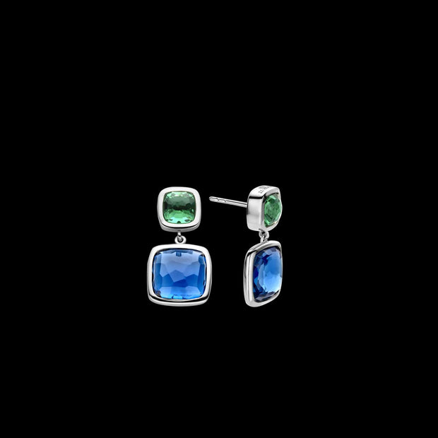 TI SENTO - BLUE & GREEN DANGLE EARRINGS