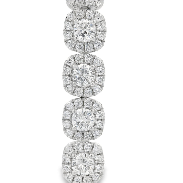 CUSHION SHAPE CLUSTERS DIAMOND TENNIS NECKLACE
