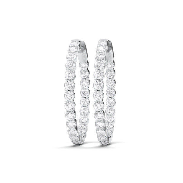 Diamond In & Out Hoop Earrings