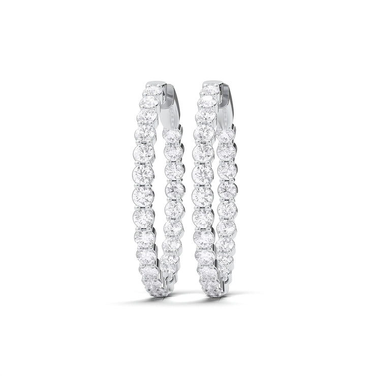 Diamond In & Out Hoop Earrings
