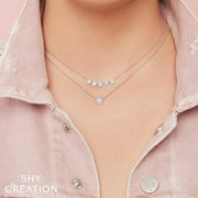 Shy Creation - Diamond Cluster Necklace