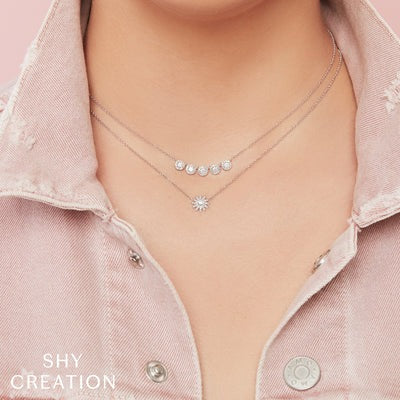 Shy Creation - Diamond Cluster Necklace