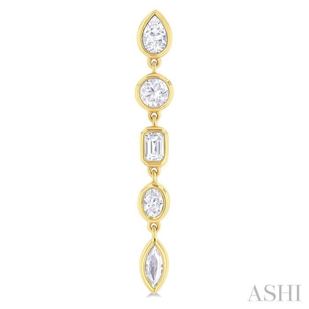 MULTI SHAPE DIAMOND DANGLE EARRINGS