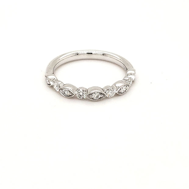 DIAMONDS FOREVER - DIAMOND WEDDING BAND WITH ROUND & MARQUISE SHAPES