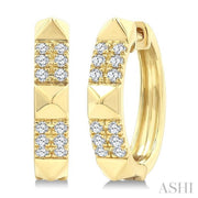 Pyramid Diamond Huggie Fashion Earrings