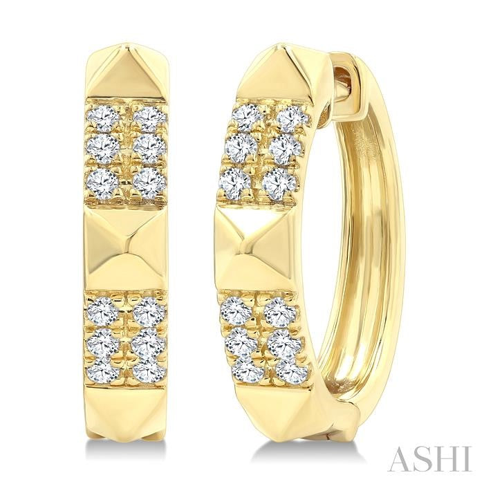 Pyramid Diamond Huggie Fashion Earrings