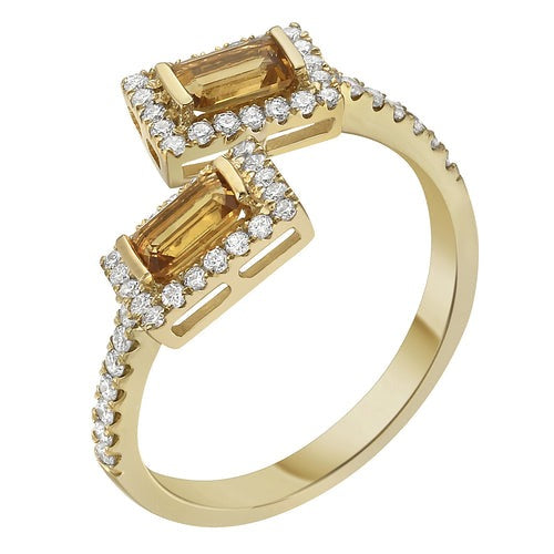 Citrine & Diamond Ring
