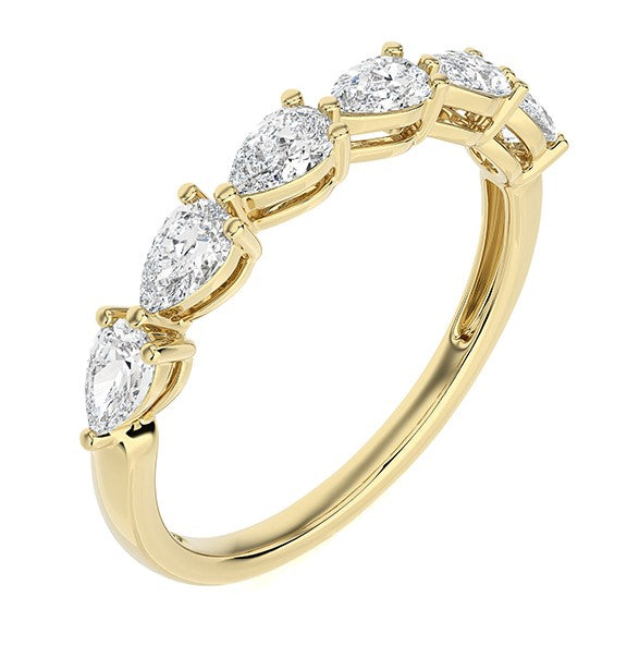 East West Pear Shaped Diamond Band
