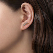 GABRIEL & CO - Triple Split Curved Bar Bujukan Diamond Stud Earrings