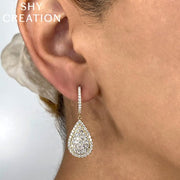 SHY CREATION - DIAMOND TEARDROP DANGLE EARRINGS