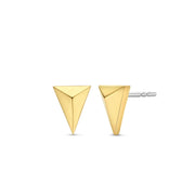 TI SENTO - GOLD PLATED 3D TRIANGLE STUD EARRINGS