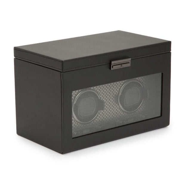 Wolf - Axis Double Watch Winder With Storage - Powder Coat