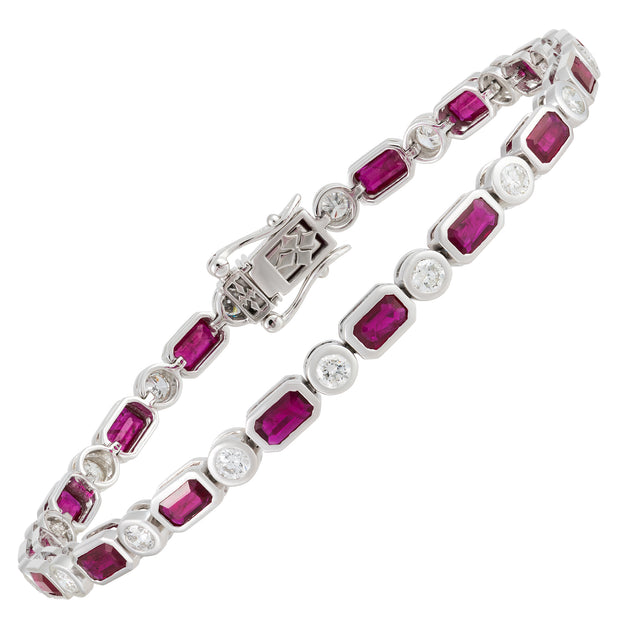 Ruby & Diamond Tennis Bracelet