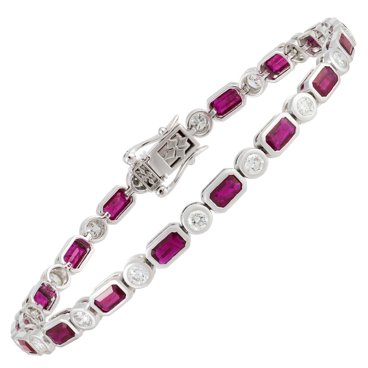 Ruby & Diamond Tennis Bracelet