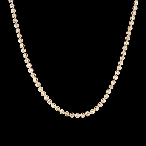 Bezel Set Diamond Tennis Necklace - 4 1/3 Ct