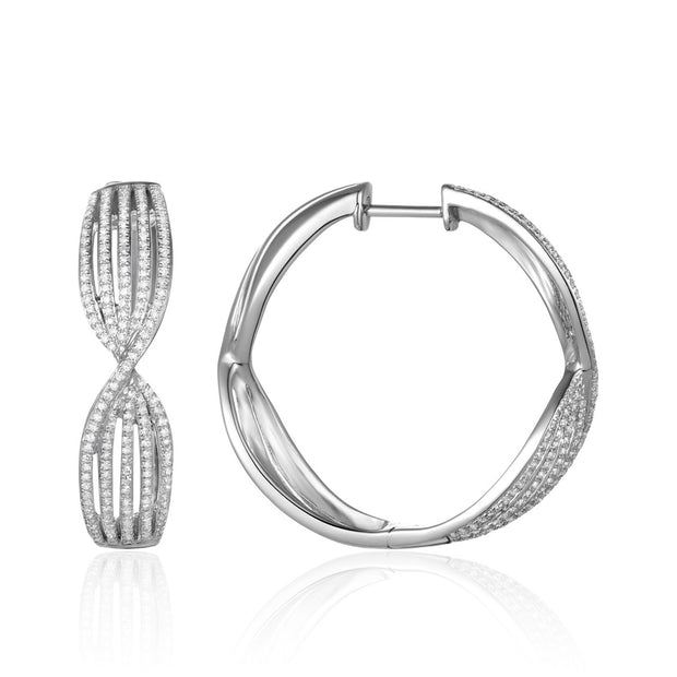 LUVENTE – DIAMOND TWIST HOOP EARRINGS