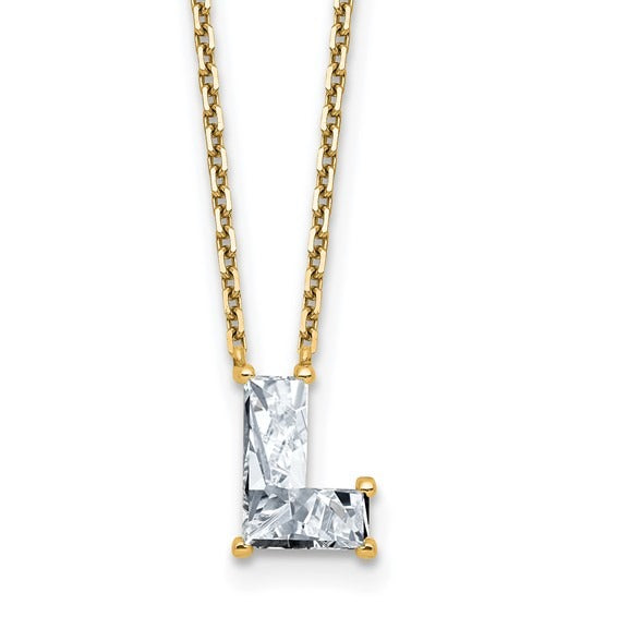INITIAL L LAB DIAMOND PENDANT