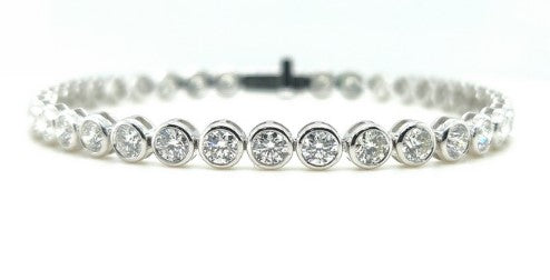 Bezel Set Diamond Tennis Bracelet - 5 Ct