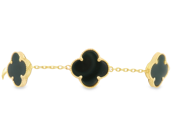 Black Onyx Clover Bracelet