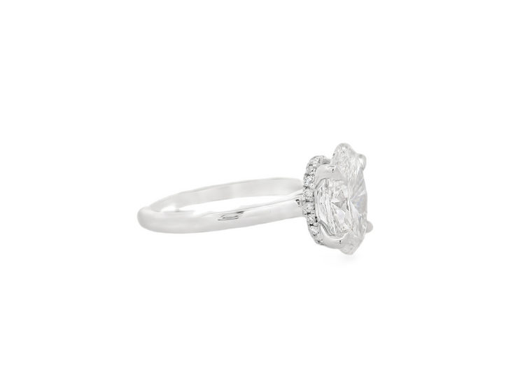 Hidden Halo Diamond Engagement Ring – 3 Ct Oval Center