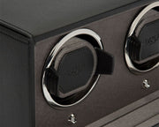 Wolf - Cub Double Watch Winder with Cover - Black