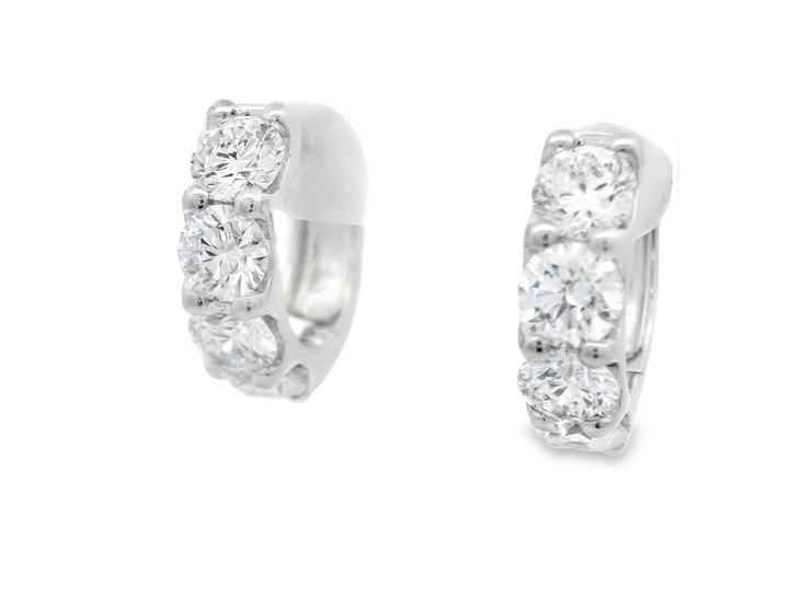 DIAMOND HUGGIE HOOP EARRINGS