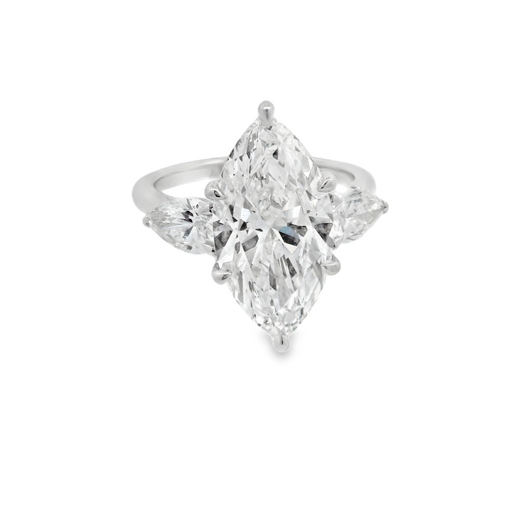 Marquise & Pear 3 Stone Diamond Ring