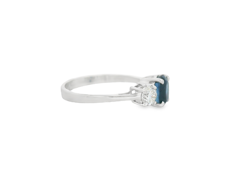 Sapphire & Diamond 3 Stone Ring