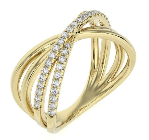 Diamond Criss Cross Ring