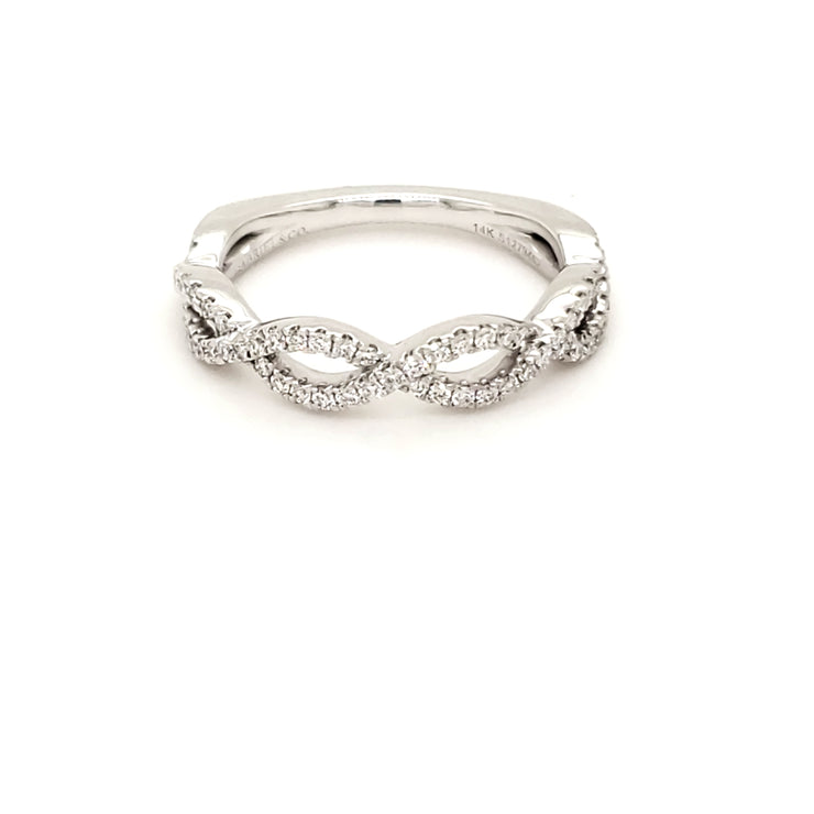 GABRIEL & CO - PAVE TWIST DIAMOND WEDDING BAND - 0.25 TCW