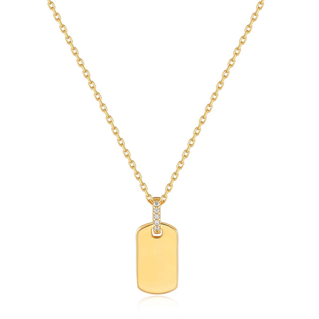 ANIA HAIE - Gold Glam Tag Pendant Necklace