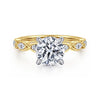 Siebke Hoyt Round Diamond Semi-Mount Engagement Ring in Gold Plated Sterling Silver