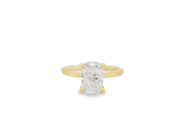 Hidden Halo Diamond Engagement Ring – 2 Ct Cushion Cut Center