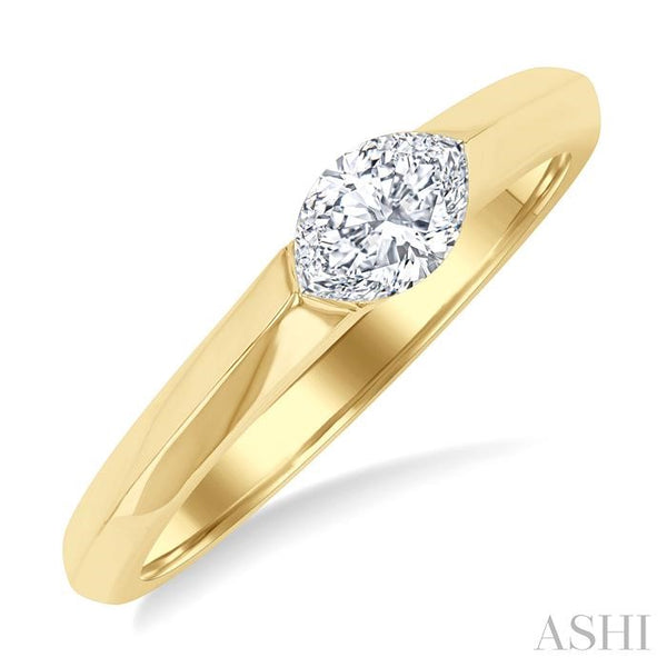 Siebke Hoyt East-West Marquise Diamond Solitaire Fashion Ring in 14K Yellow Gold (0.32ct)