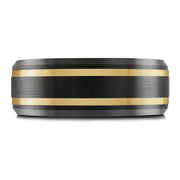 BLACK ZIRCONIUM, GOLD & CARBON FIBER MARDINI WEDDING BAND