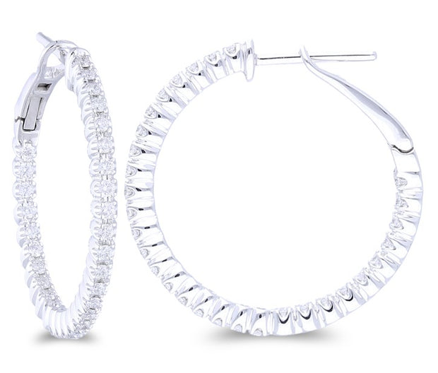 Oval In & Out Hoop Earrings - 1 1/5 Ct