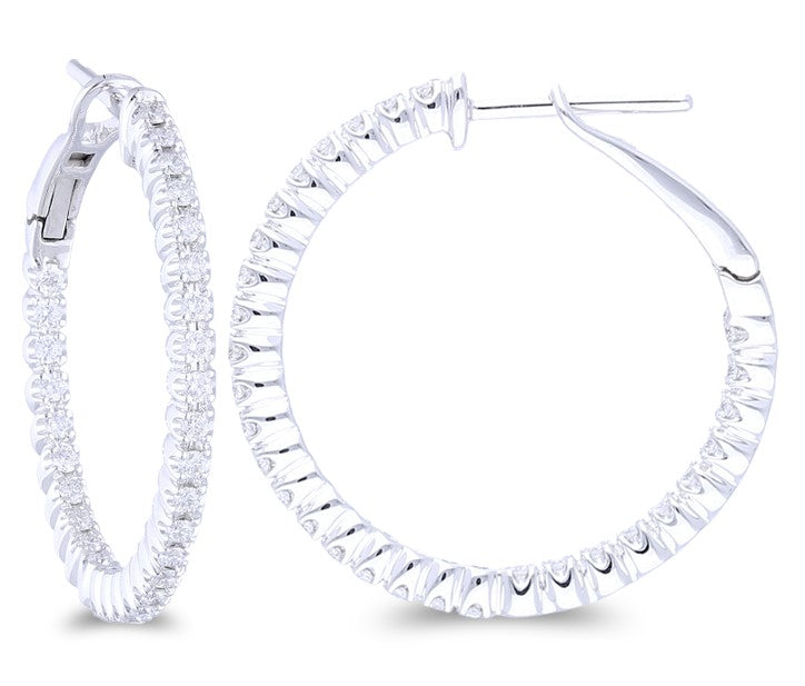 Oval In & Out Hoop Earrings - 1 1/5 Ct